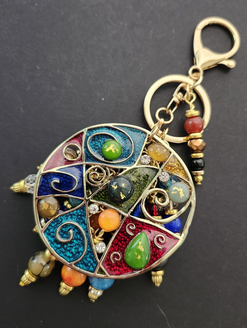 2-in-1 Geometric Pendant Purse Charm Agate Howlite Carnelian Handcrafted